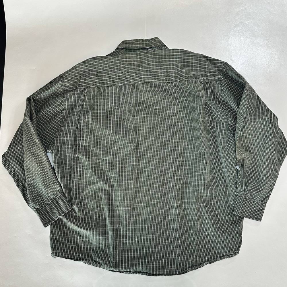 Wrangler Premium Quality Green Plaid Button Down Shirt Men's 2XL 100% Cotton Lon - Picture 8 of 9